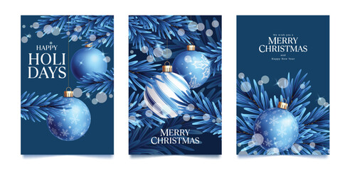 Wall Mural - merry christmas greeting clipart poster design. merry christmas and happy holidays invitation card c