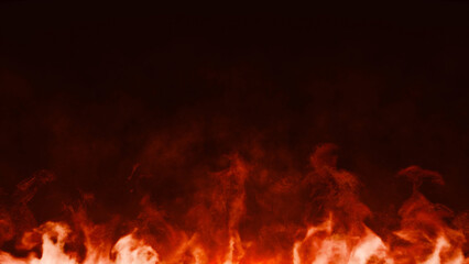 Wall Mural - 3D Burning embers glowing. Fire Glowing Particles on Black Background