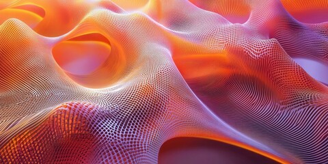 Wall Mural - a high-tech animation concept where 3d forms continuously evolve and blend together