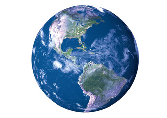 Wall Mural - Photorealistic vector earth of America continent created by 3D modeling.