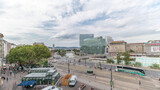 The Schwedenplatz is a square in central Vienna, located at the Danube Canal aerial timelapse