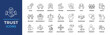 © RiskiAyu - Trust icon set. Containing confidence, credibility, promise, trustworthy, friends, truth, faith, sincerity and honesty. Vector line icons collection.