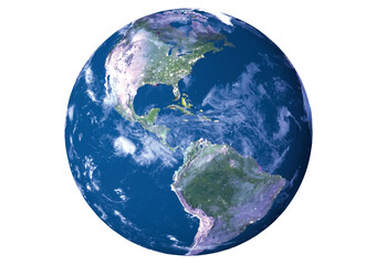 Wall Mural - Photorealistic vector earth of America continent created by 3D modeling as more high resolution version.