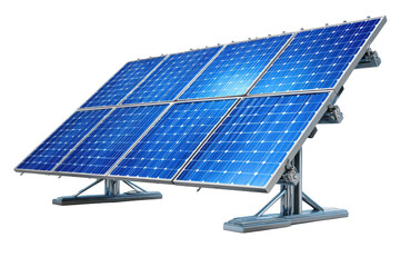 Array of solar panels mounted on a stand