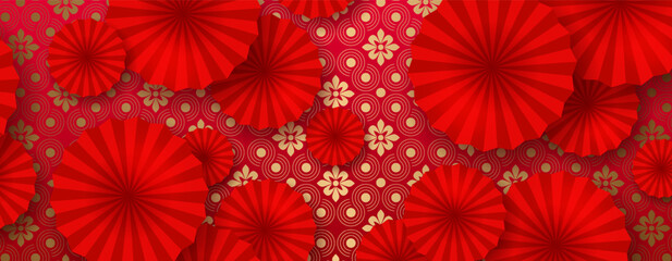 Wall Mural - Chinese New Year. 2026. Exquisite textured background in red with gold pattern.