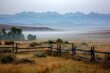 © VolumeThings - Morning fog a barrier and faraway mountains in Montana s plains