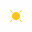 © Try - Flat Sunlight Icon. Bright yellow sun icon with short line rays, symbolizing a sunny day.
