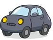 © Ylstudiobd - Cute cartoon dark gray small car with round headlights