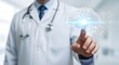 © hyllal - Doctor Interacting with Brain Hologram Interface