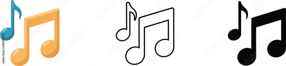 Musical Notes Graphicsertical Music notes vector illustration set graphic design for musical notation ...