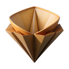 Wall Mural - 3d origami paper bowl isolated on transparent background
