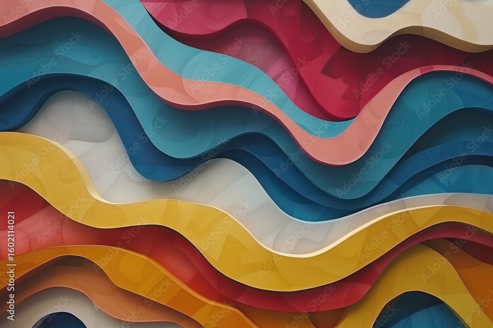 Beautiful pastel layered composition in 3d paper cut style for creative ...