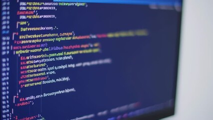 Computer screen displaying code