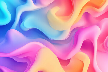 Wall Mural - generated with ai 3d render abstract fantasy background colorful design