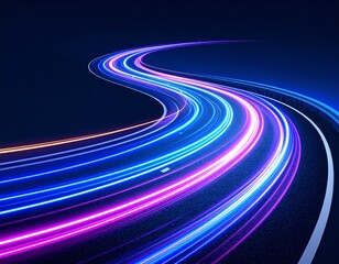 Wall Mural - colorful illustration of a winding rainbow road with wavy lines pattern.
