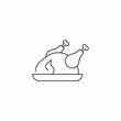 © Akhmedbek - roasted chicken platter icon sign vector