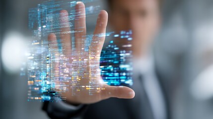 Hand Interacting with Digital Data Stream: Future Tech

