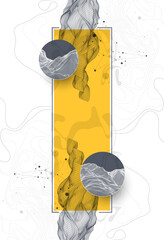 Wall Mural - abstract wireframe background. modern science or technology art elements. surface illustration insid