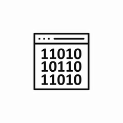 browser binary code icon sign vector