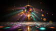 © Kondor83 - Disco ball hanging over dimly lit dancing floor