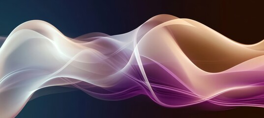 Canvas Print - fluid veil with abstract wavy design featuring opalescent curvilinear patterns and gradient shapes