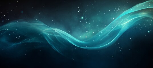 Wall Mural - abstract cosmic flowing waves in ethereal deep space with glowing light and soft spirals.