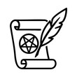 © nattaphol - Magic scroll with feather and pentagram icon