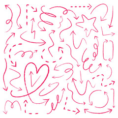 Wall Mural - png playful doodle arrows and shapes on transparent background