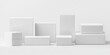 © Fauzi - Multiple blank white boxes arranged on a plain white surface