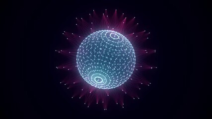 Wall Mural - futuristic colors sci-fi sphere in space. technology circle a network connection big data. digital a