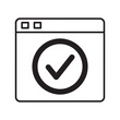 © Vector IMG - Approved website icon with a check mark in a browser window for validation Verified and secure online platform symbol for quality and trust