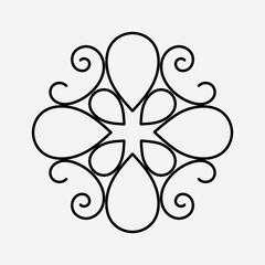 Wall Mural - elegant floral swirl design, hand drawn vector