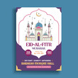 © Xvector - Eid al-Fitr Mubarak Celebration Flyer with Mosque and Prayer Time