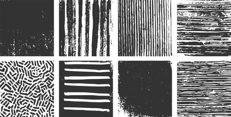 Grunge brush texture white and black.  Scratched and Cracked Grunge Urban, Texture Vector. Dust Overlay Distress Grainy Grungy, set transparent background