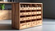 © Liayja - Wooden Storage Cabinet with Drawers and Glass Jars in Natural Light