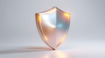 Wall Mural - cyber security safety shield in minimalistic style. 3d vector illustration. white background