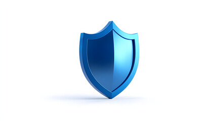 Wall Mural - cyber security safety shield in minimalistic style. 3d vector illustration. white background
