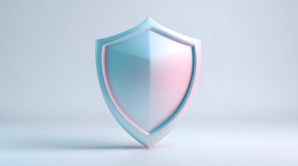 Wall Mural - cyber security safety shield in minimalistic style. 3d vector illustration. white background