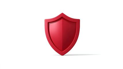 Wall Mural - cyber security safety shield in minimalistic style. 3d vector illustration. white background