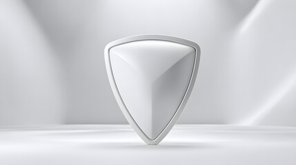 Wall Mural - cyber security safety shield in minimalistic style. 3d vector illustration. white background