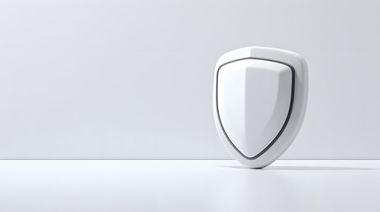 Wall Mural - cyber security safety shield in minimalistic style. 3d vector illustration. white background