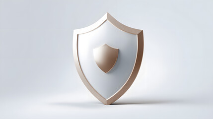 Wall Mural - cyber security safety shield in minimalistic style. 3d vector illustration. white background