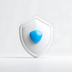 Wall Mural - cyber security safety shield in minimalistic style. 3d vector illustration. white background
