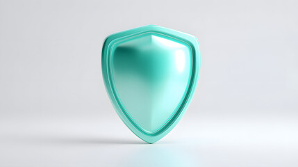 Wall Mural - cyber security safety shield in minimalistic style. 3d vector illustration. white background