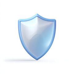 Wall Mural - cyber security safety shield in minimalistic style. 3d vector illustration. white background