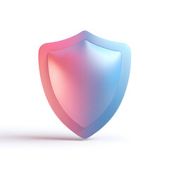 Wall Mural - cyber security safety shield in minimalistic style. 3d vector illustration. white background