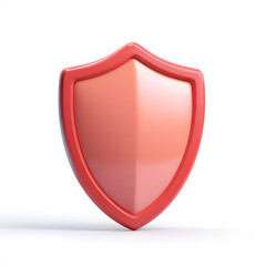 Wall Mural - cyber security safety shield in minimalistic style. 3d vector illustration. white background