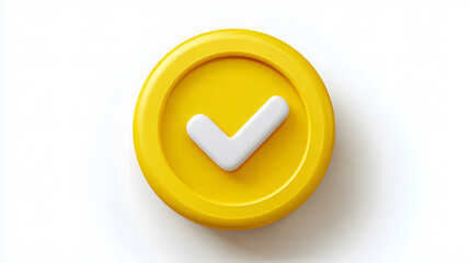 Wall Mural - 3d check icon, checklist tick, done mark. vector realistic plastic style checkmark, symbol of select