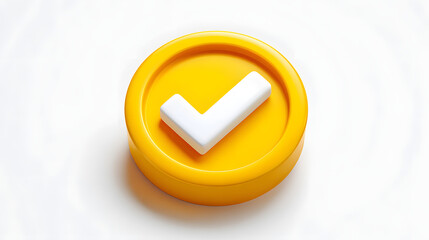 Wall Mural - 3d check icon, checklist tick, done mark. vector realistic plastic style checkmark, symbol of select