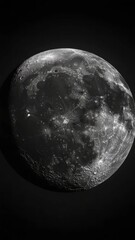 Wall Mural - cratered moon with rocky surface and craters.